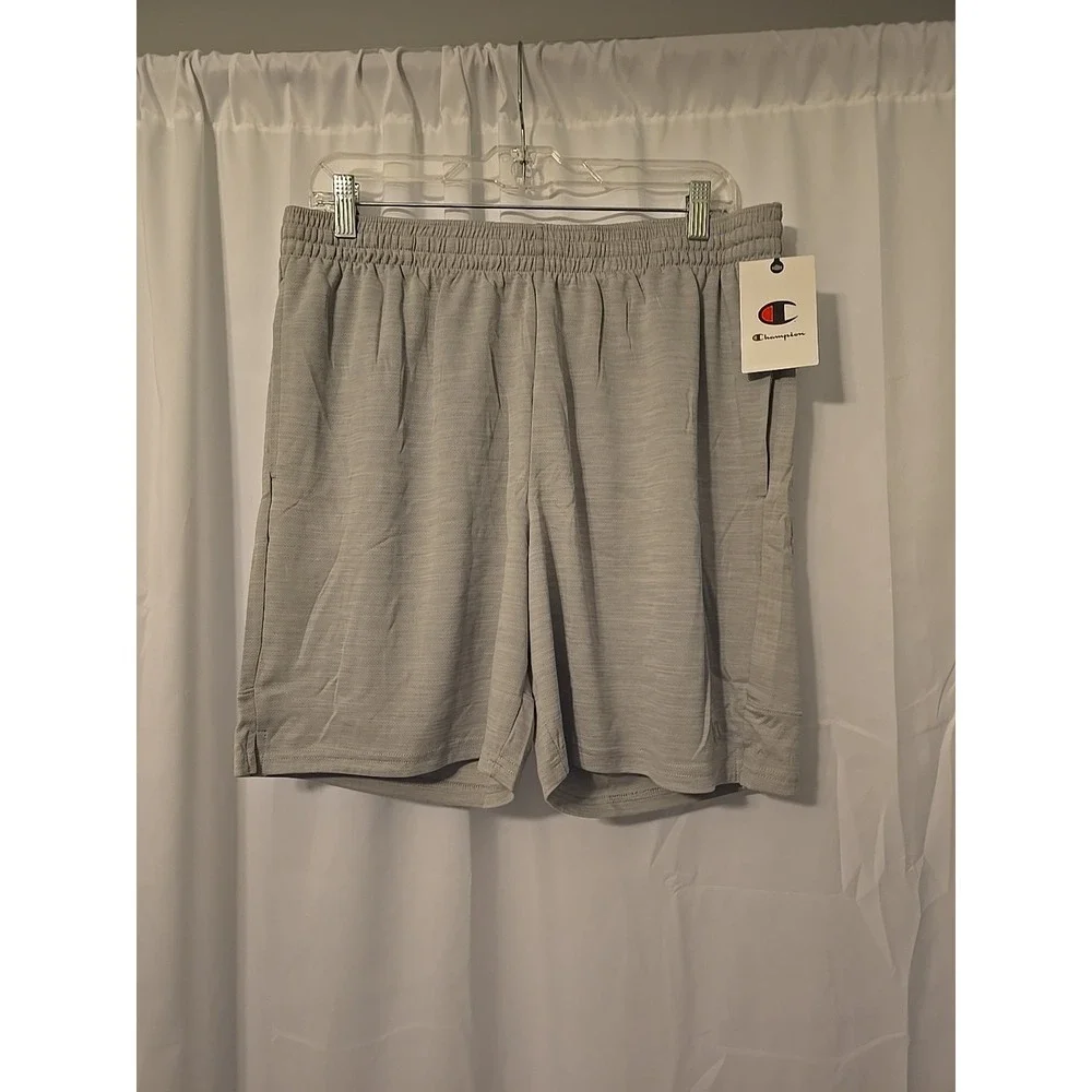 Champion Mens 7 Gray Sport Shorts Lightweight Moisture Wicking Size Large NWT
